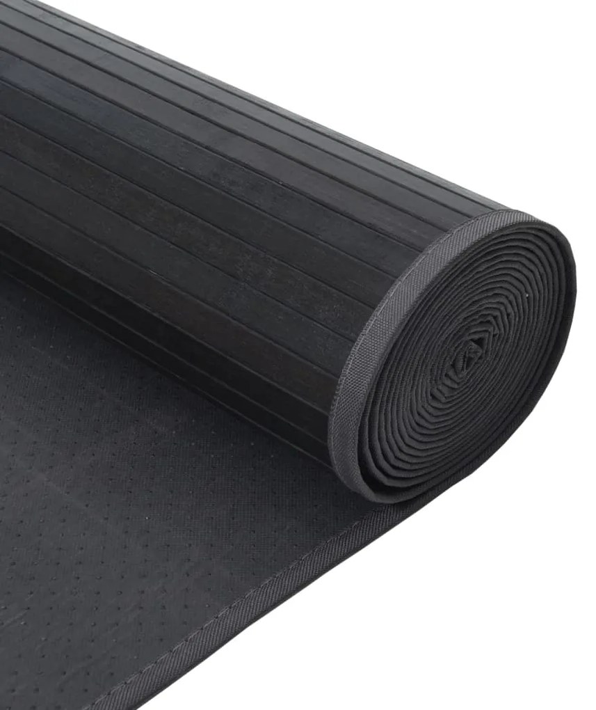 Tapete retangular 100x500 cm bambu cinzento