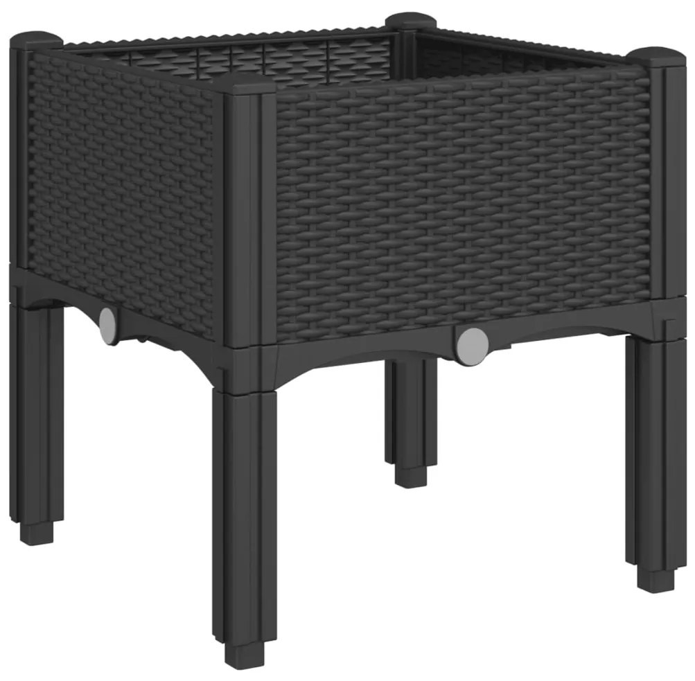 Vaso/floreira de jardim c/ pernas 40x40x42 cm PP preto