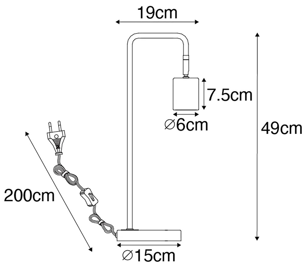 Candeeiro de Mesa Inteligente Latão Regulável Incl. Wifi GU10 - Jav