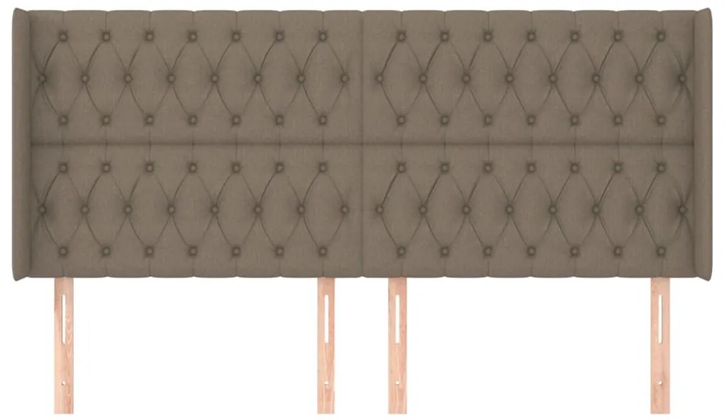 Cabeceira cama abas tecido 183x16x118/128 cm cinza-acastanhado