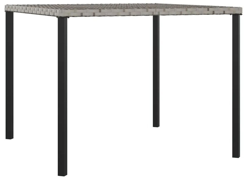 6 pcs conjunto de jantar p/ jardim c/ almofadões vime PE cinza