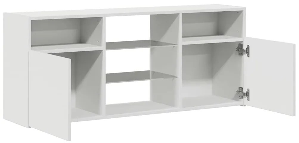 Móvel de TV com luzes LED 120x30x50 cm branco