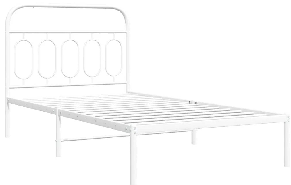 Estrutura de cama com cabeceira 100x200 cm metal branco