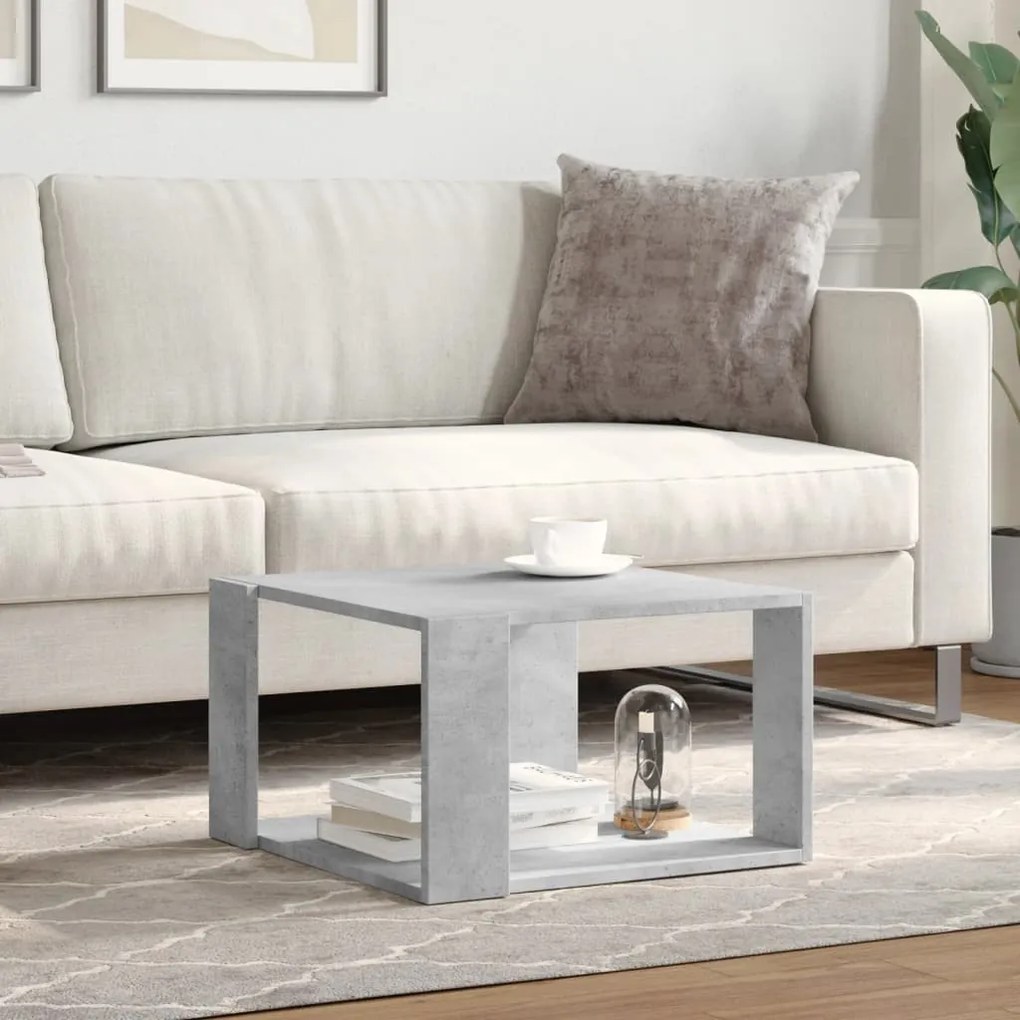 Mesa de centro 51,5x51,5x30 cm derivados madeira cinza-cimento