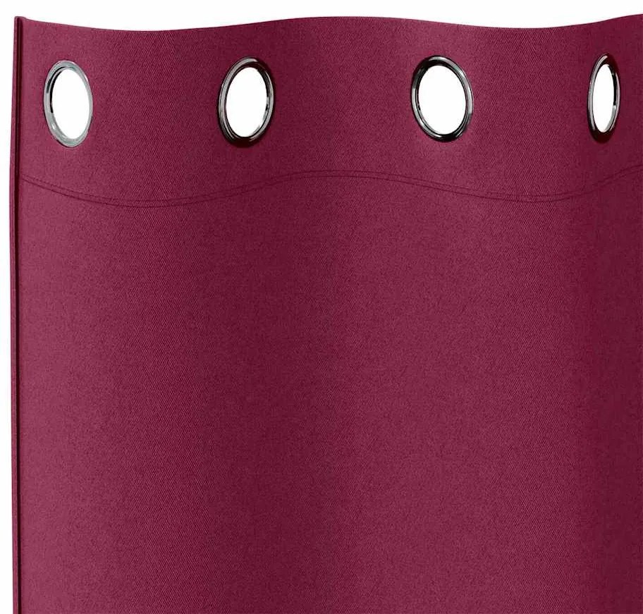 Cortinas 2 pcs Vinho Vermelho 260 x 140 cm Poliéster