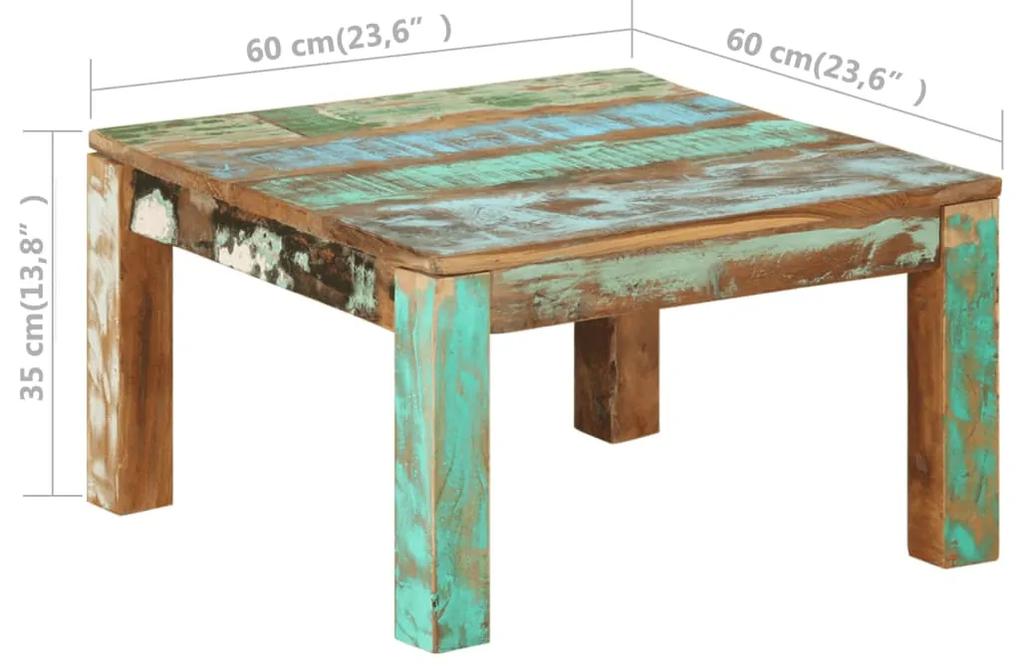 Mesa de centro 60x60x35 cm madeira recuperada maciça