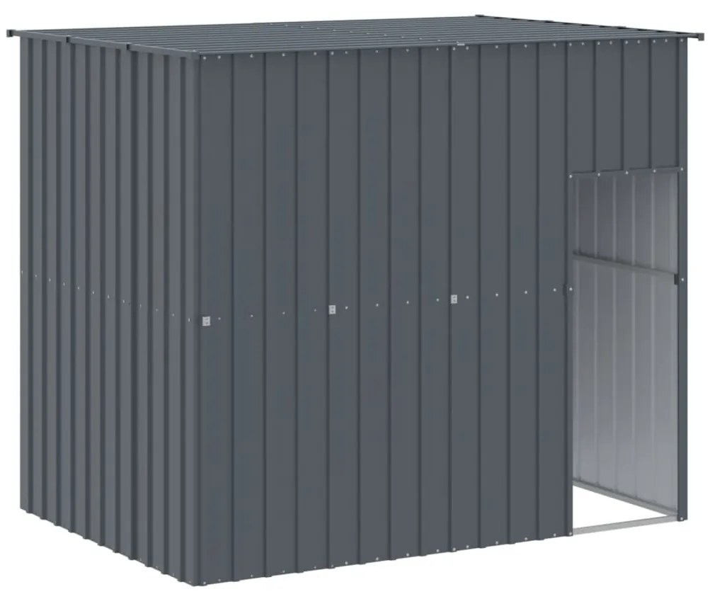 Casota p/ cães c/ parque 214x457x181 cm aço galvaniz. antracite