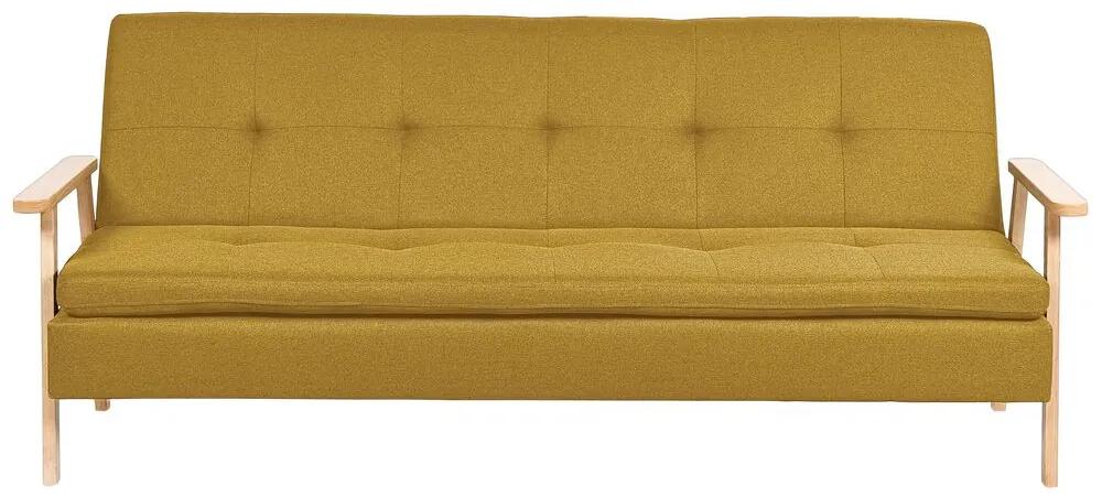 Sofá-cama 3 lugares em tecido amarelo TJORN Beliani
