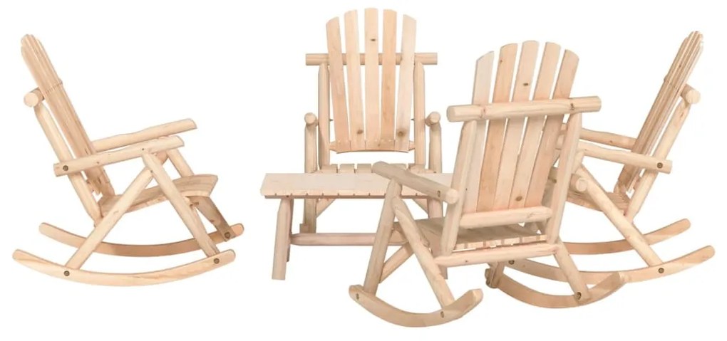 vidaXL 5 pcs conjunto lounge de jardim madeira de abeto maciça