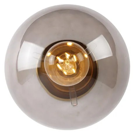 Candeeiro de teto Art Deco latão com vidro fumê - Pallon Art Deco