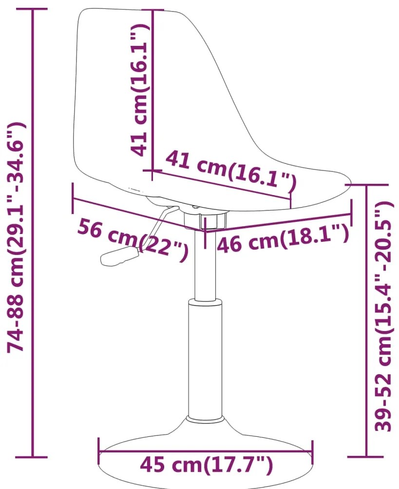 Cadeiras de jantar giratórias 4 pcs PP lilás