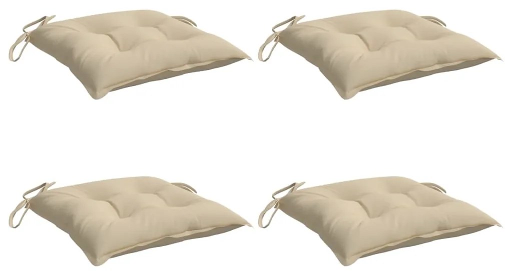 Almofadões de cadeira 4 pcs 40x40x7 cm tecido oxford bege