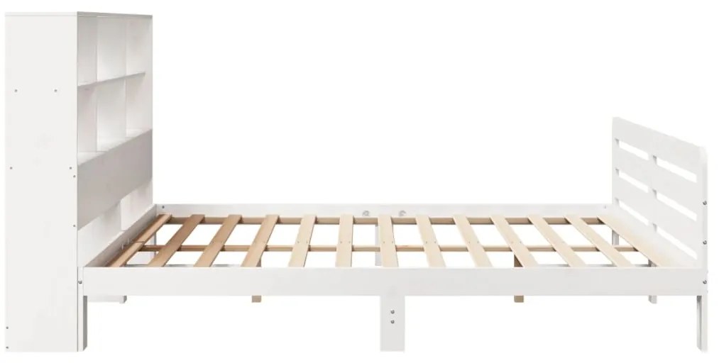 Cama sem colchão 200x200 cm madeira de pinho maciça branco
