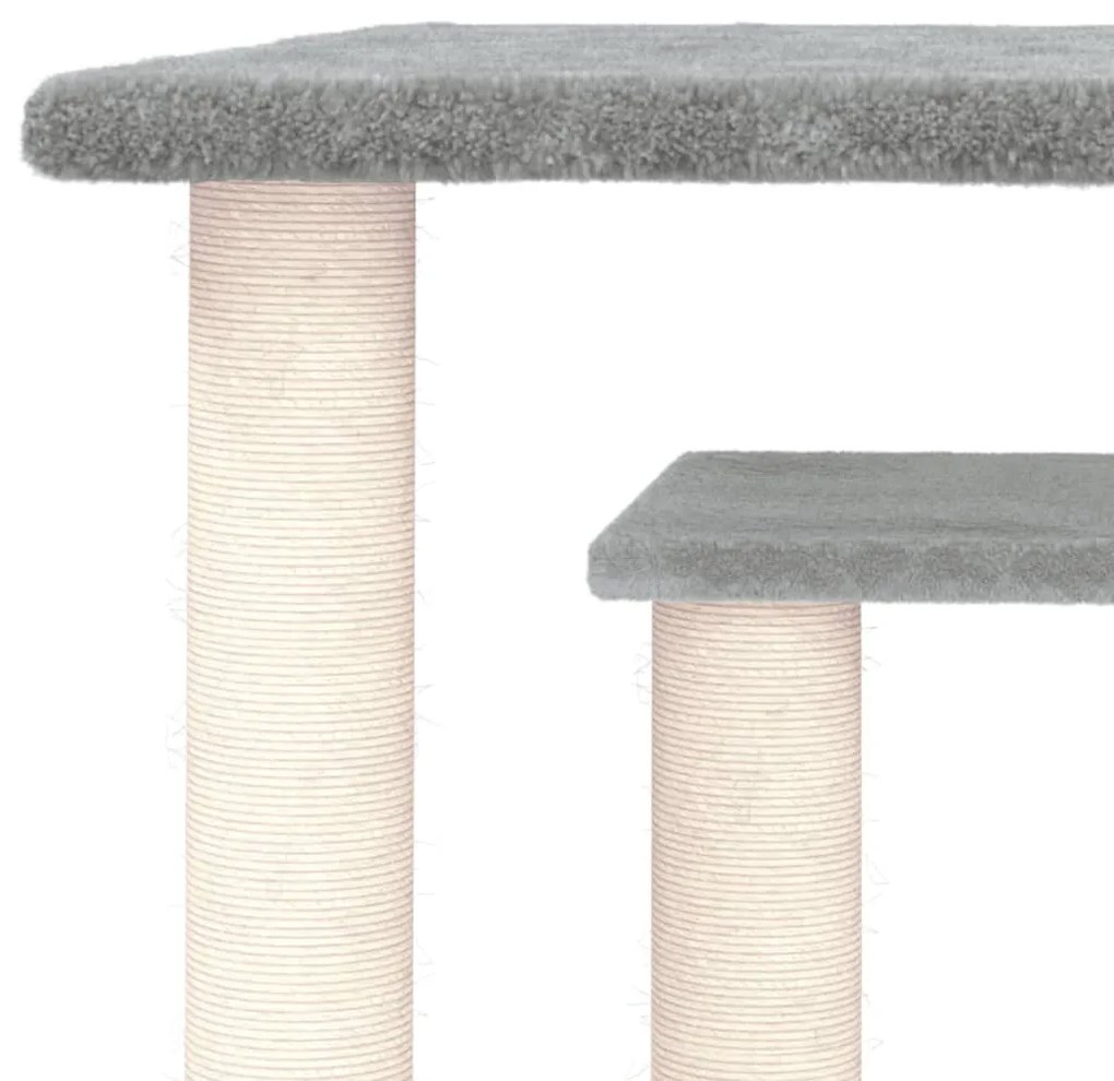 Postes arranhadores para gatos com plataformas 50cm cinza-claro