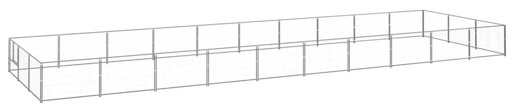 vidaXL Canil para cães 30 m² aço prateado