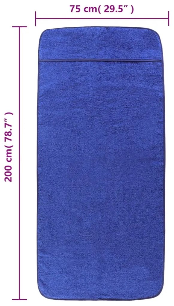 Toalhas de praia 2 pcs 75x200 cm tecido 400 GSM azul real