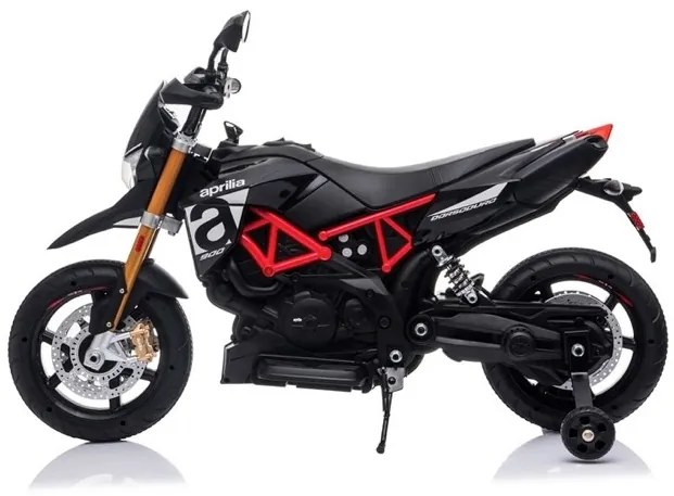 Aprilia Dorsoduro 12v, Mota elétrica Infantil assento de couro, pneus de borracha EVA Vermelha