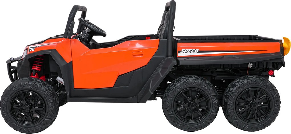 Carro elétrico para Crianças Farmer 2 lugares 24V 4x4 Truck X-POWER, Rodas de espuma EVA, Assento Couro ecológico Laranja