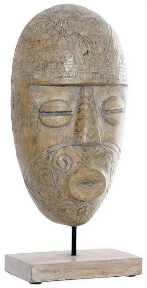 Figura Decorativa DKD Home Decor Metal Bambu Máscara (20 x 10 x 44 cm)