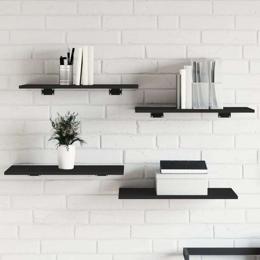 vidaXL Prateleiras para estante 8 pcs 60x30x1,5cm contraplacado preto