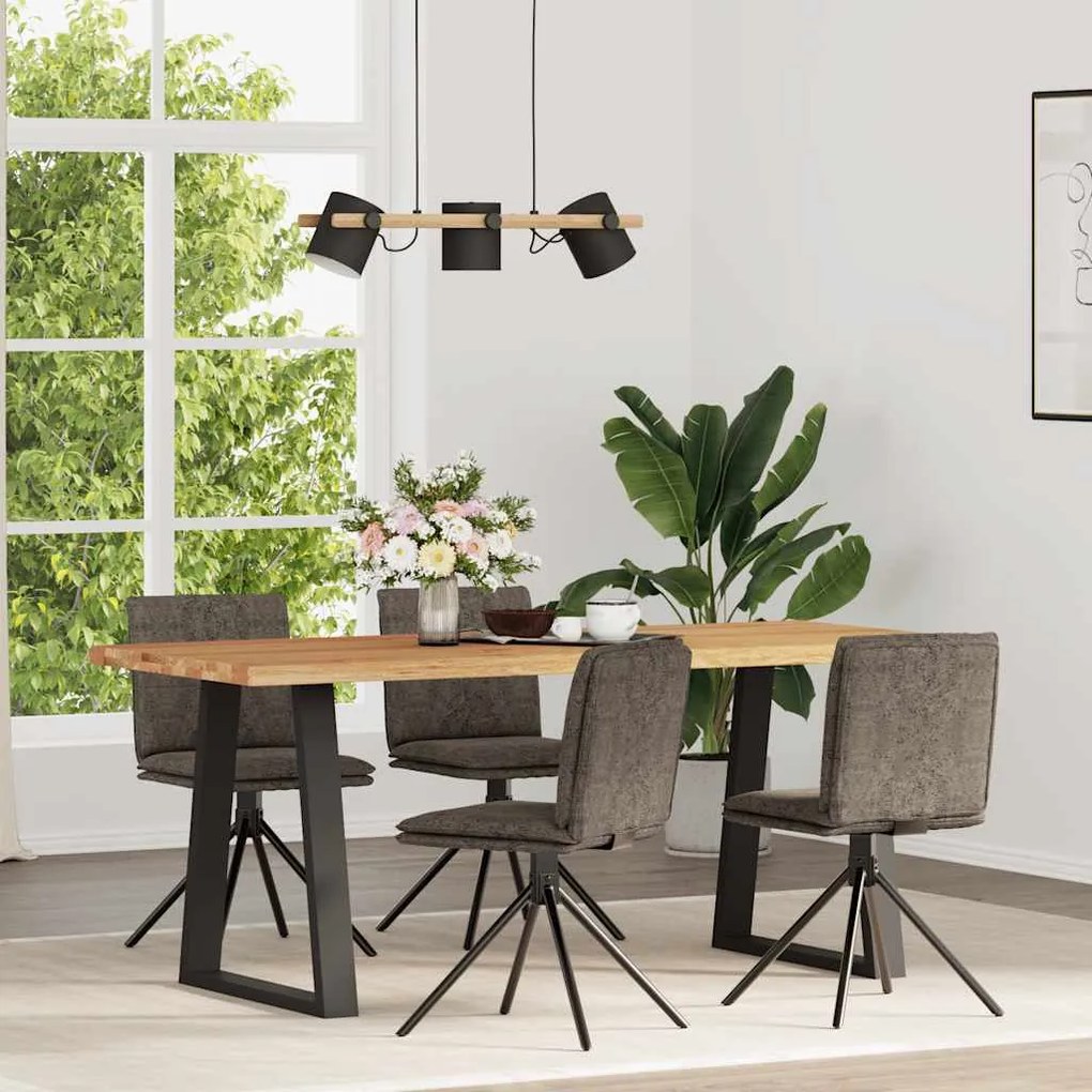 Cadeiras de jantar 4 pcs cinza escuro Faux Suede Couro