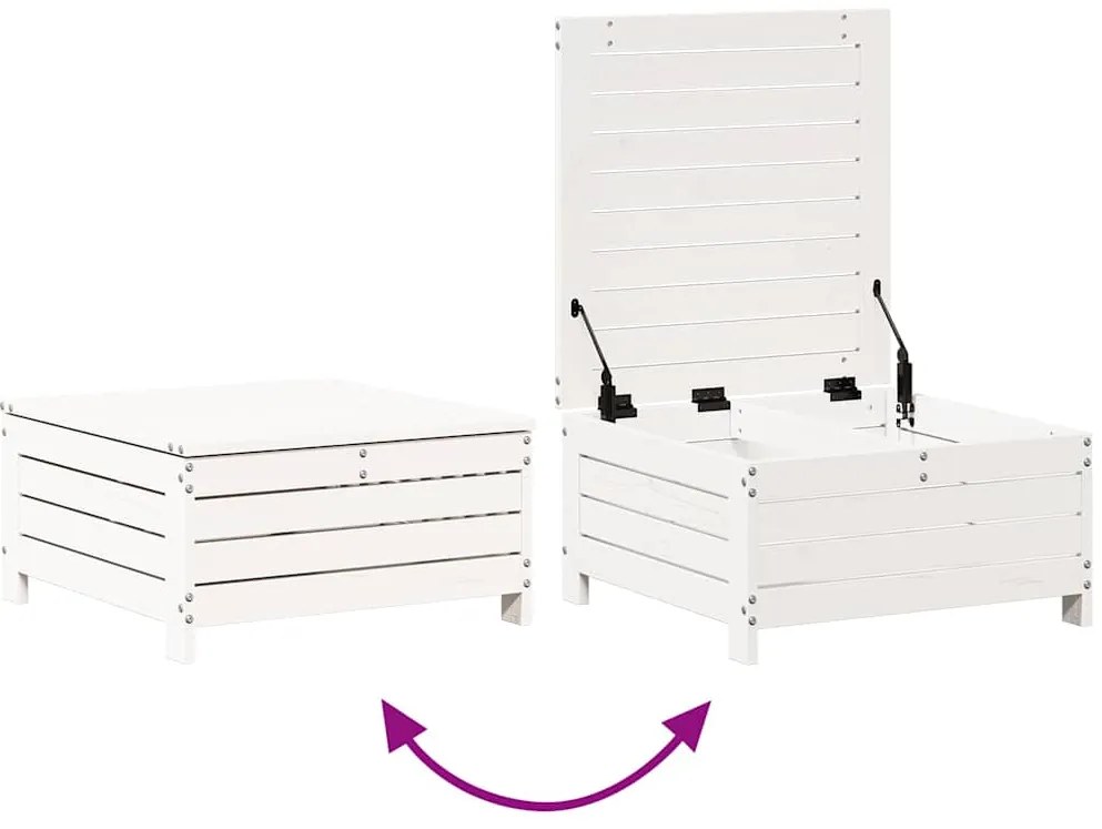 7 pcs conjunto lounge de jardim pinho maciço branco