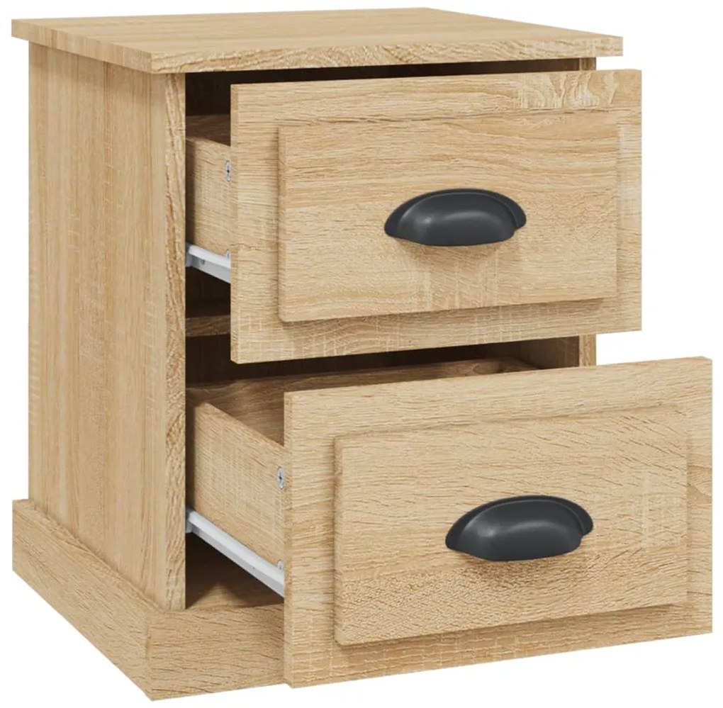 Mesas cabeceira 2 pcs derivados de madeira carvalho sonoma