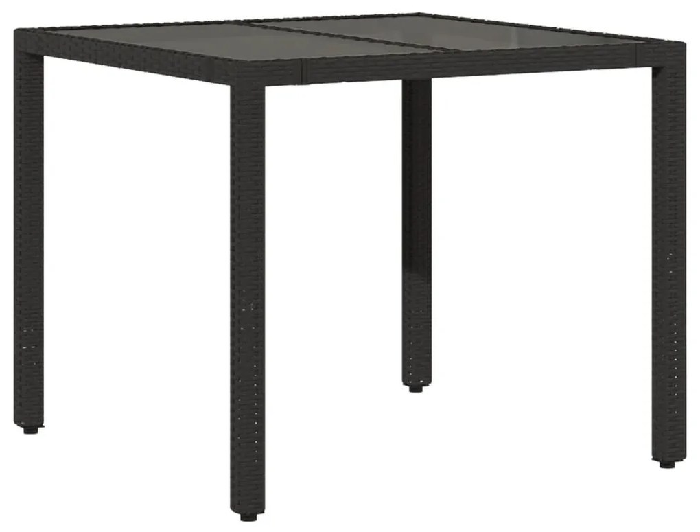 3 pcs conjunto de bistrô com almofadões vime PE preto
