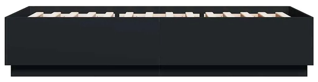 Estrutura de cama 100x200 cm derivados de madeira preto