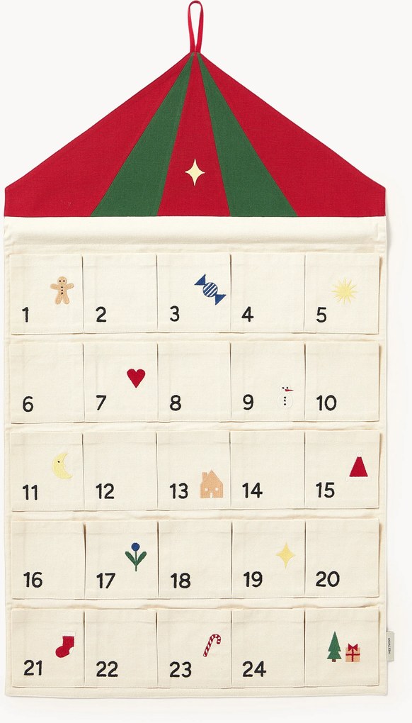 Calendário de Advento em algodão bordado Nicolin