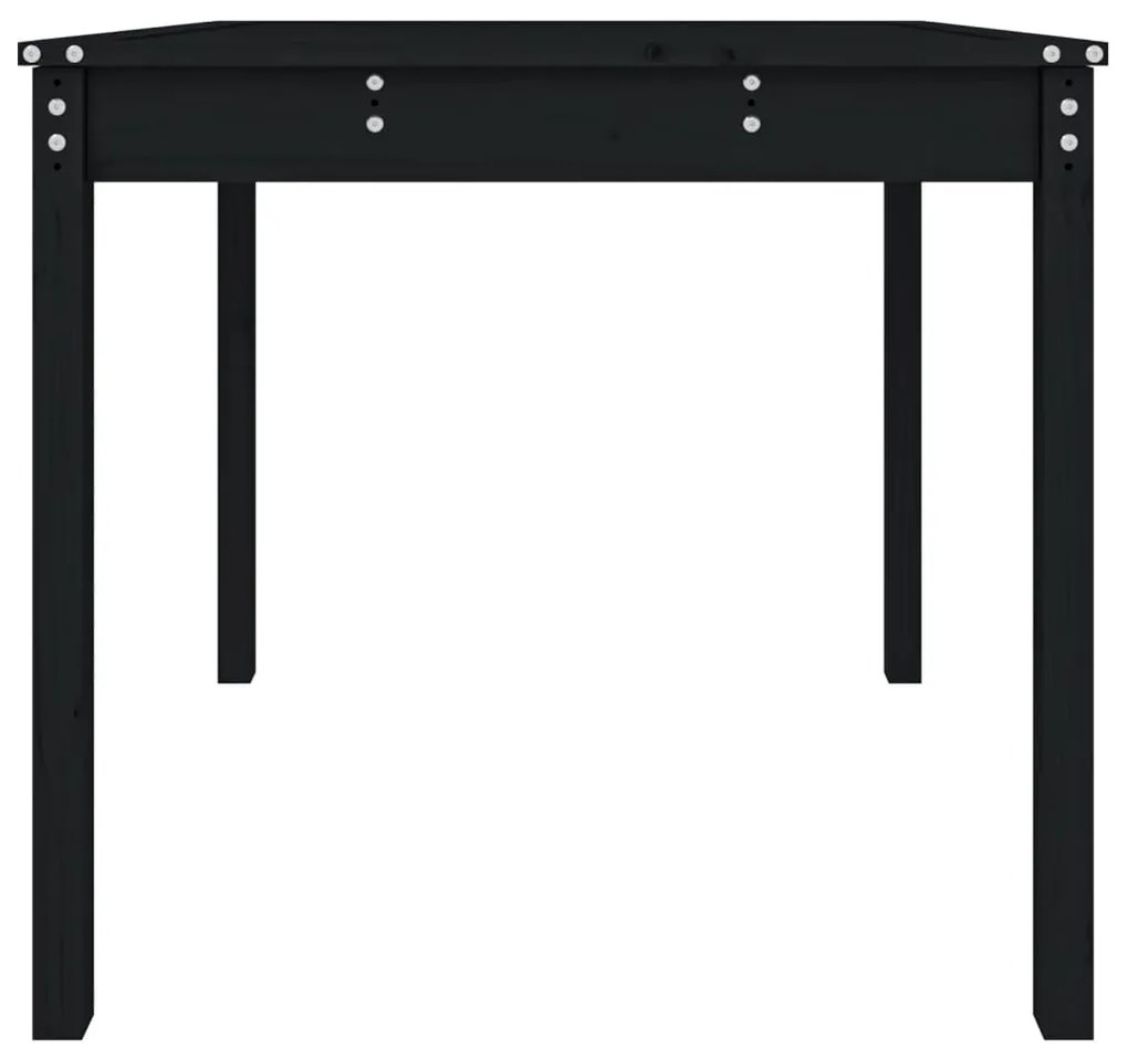Mesa de jardim 82,5x82,5x76 cm madeira de pinho maciça preto