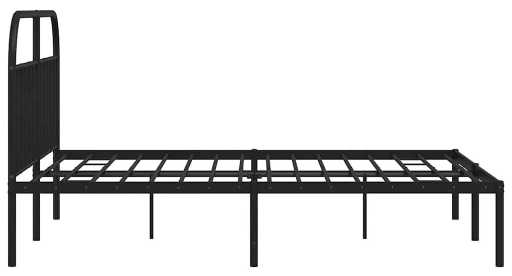Estrutura de cama com cabeceira 183x213 cm metal preto