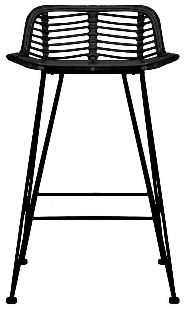 Cadeiras de bar 2 pcs vime preto
