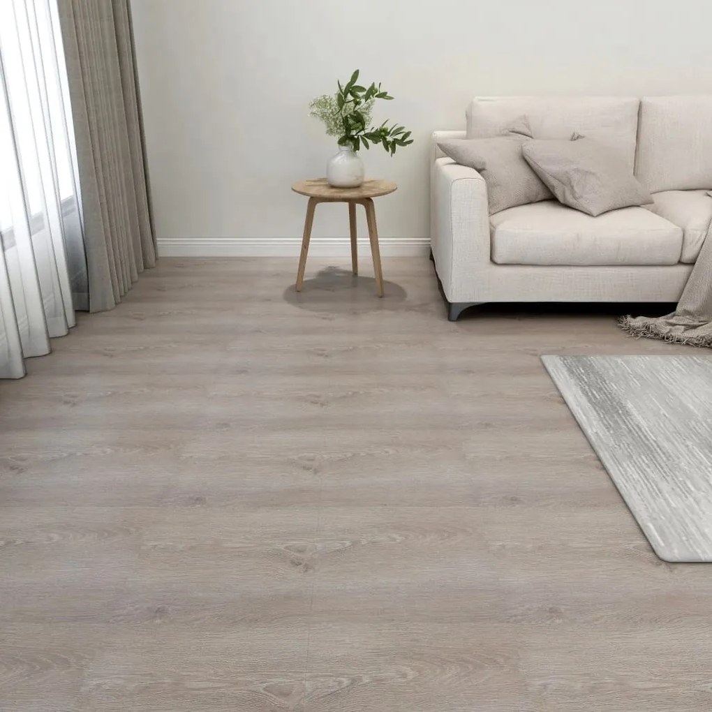 324648 vidaXL Tábuas soalho autoadesivas 55 pcs 5,11 m² PVC cinza-acastanhado