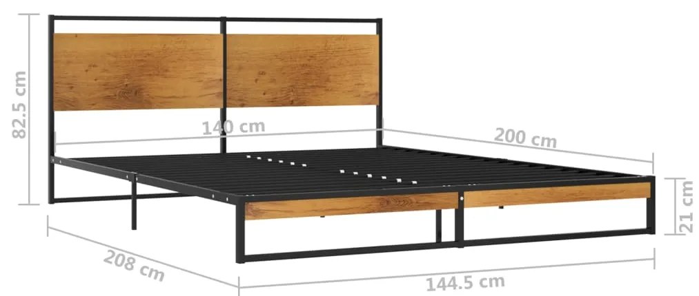 Estrutura de cama 140x200 cm metal