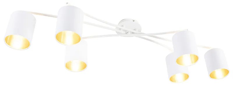 Candeeiro de teto moderno branco 6 luzes - Lofty Moderno