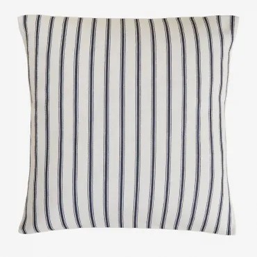 Almofada Quadrada 45x45 Cm Em Algodão Nexu Branco - Azul-marinho - Sklum