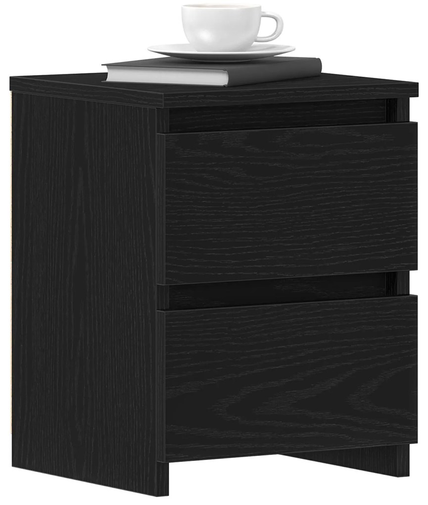 Camas de cabeceira vidaXL com gavetas 2 pcs Carvalho Preto 30x30x40 cm