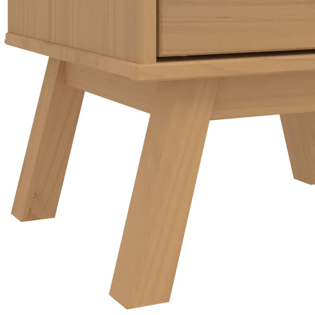 Mesa de cabeceira OLDEN madeira de pinho maciça castanho