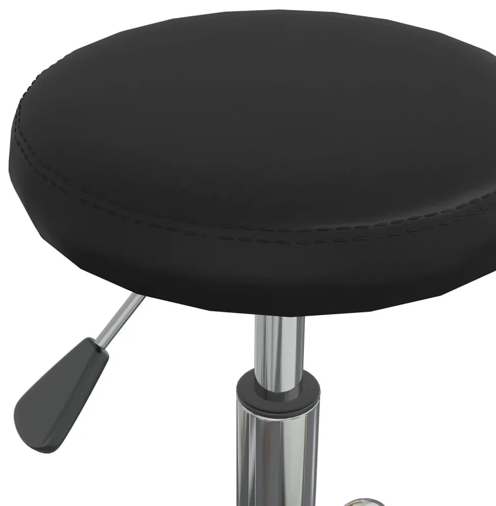 Cadeira de escritório giratória couro artificial preto