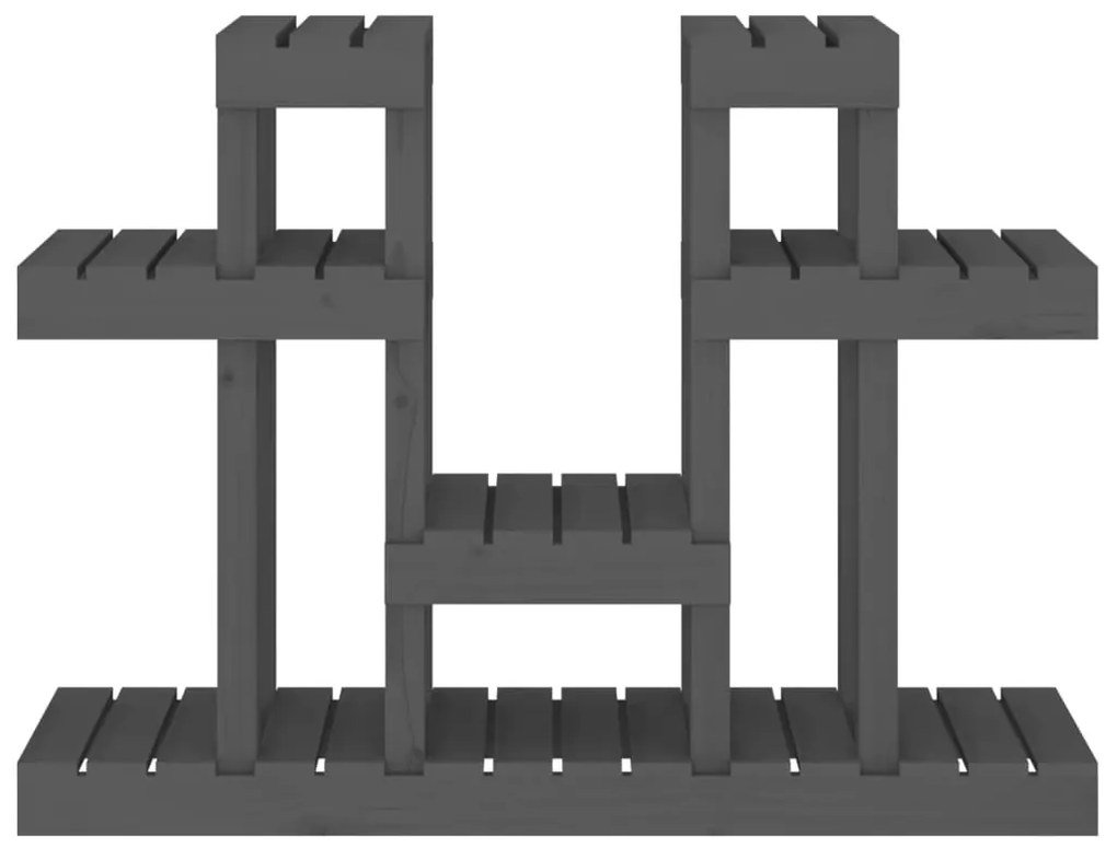 Suporte para plantas 104,5x25x77,5 cm pinho maciço cinzento