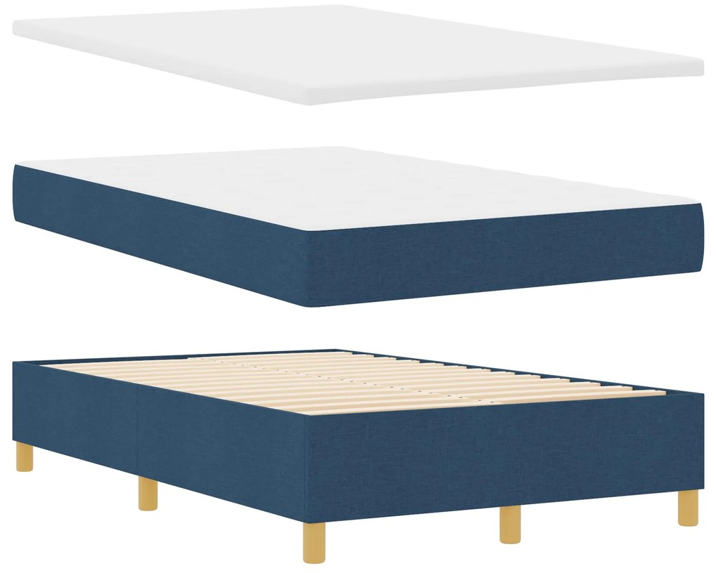 Cama Box com Colchão Azul 120x200 cm Tecido