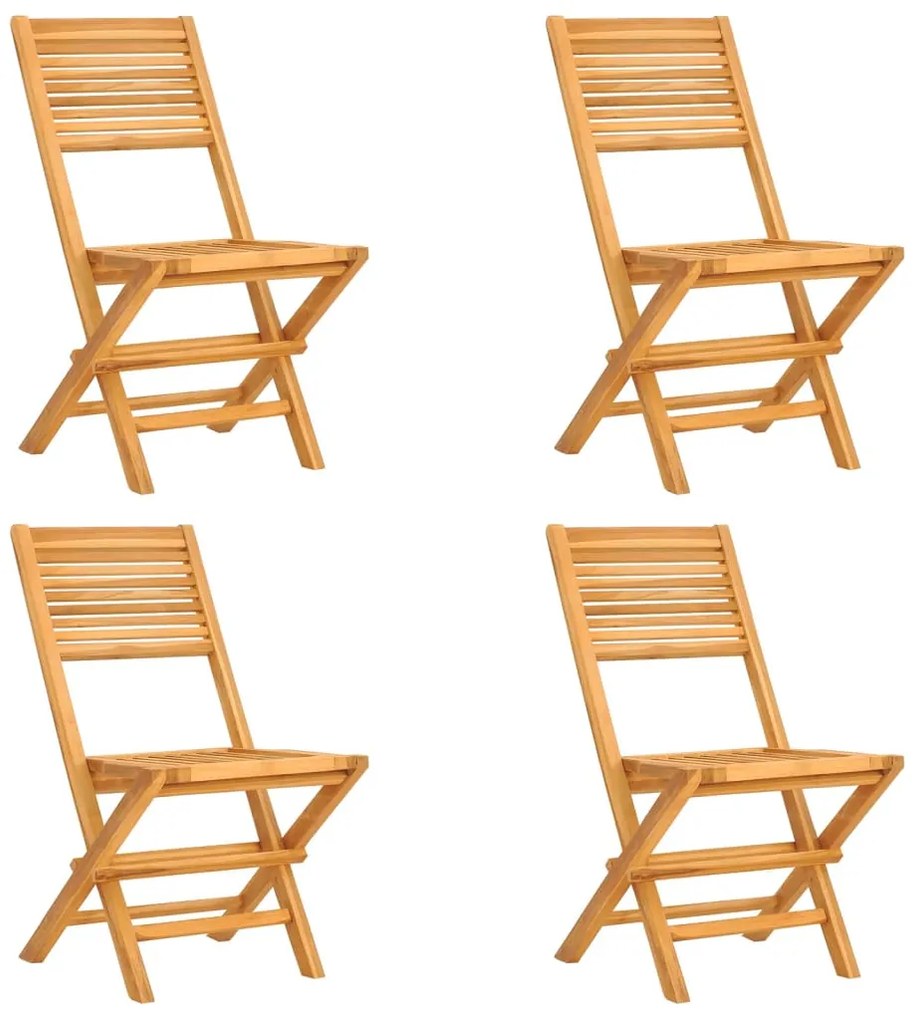 5 pcs conjunto de jantar p/ jardim madeira de teca maciça