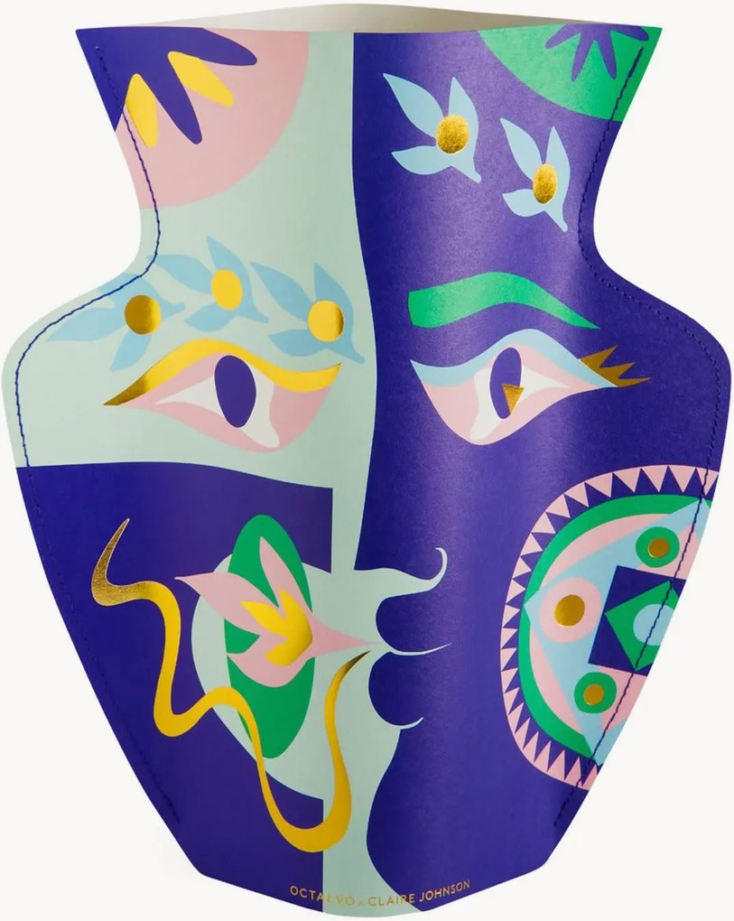Jarra decorativa artesanal em papel Olimpo, Alt 29 cm