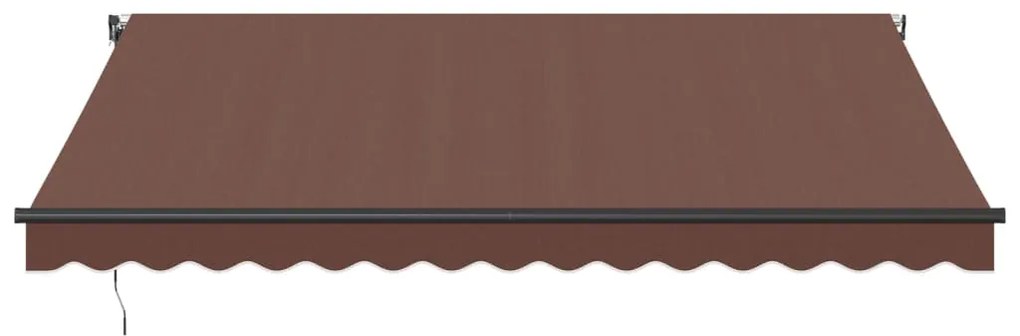 Toldo retrátil automático com luzes LED 400x300 cm castanho