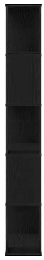 Estante vidaXL 5 andares Carvalho Preto 45x23,5x162,5 cm Madeira Engen