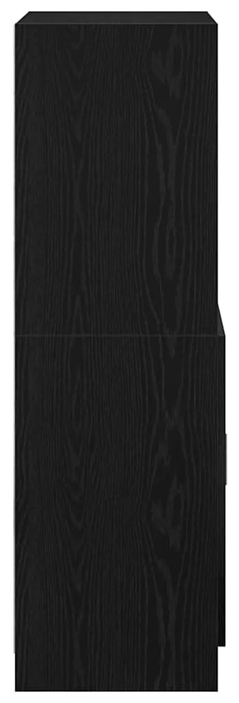 Armário de cozinha 57x41,5x131,5 cm derivados de madeira preto