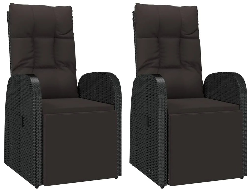 3 pcs conjunto de jantar p/ jardim vime PE/acácia maciça preto