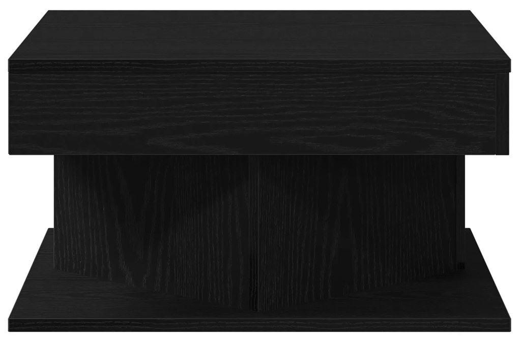 Mesa de Café vidaXL Preta Carvalho 57x57x30 cm Madeira de Engenharia