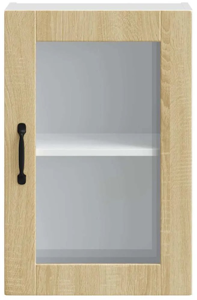 Armário de parede de cozinha porta vidro Porto carvalho sonoma
